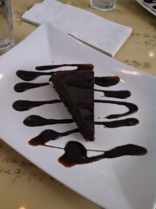 The famous dark chocolate flourless cake. This time we didn't split a slice. We each had a slice. That was one heck of a sugar rush!